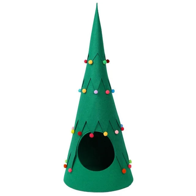 Christmas Tree Shape Cat Warm Nest