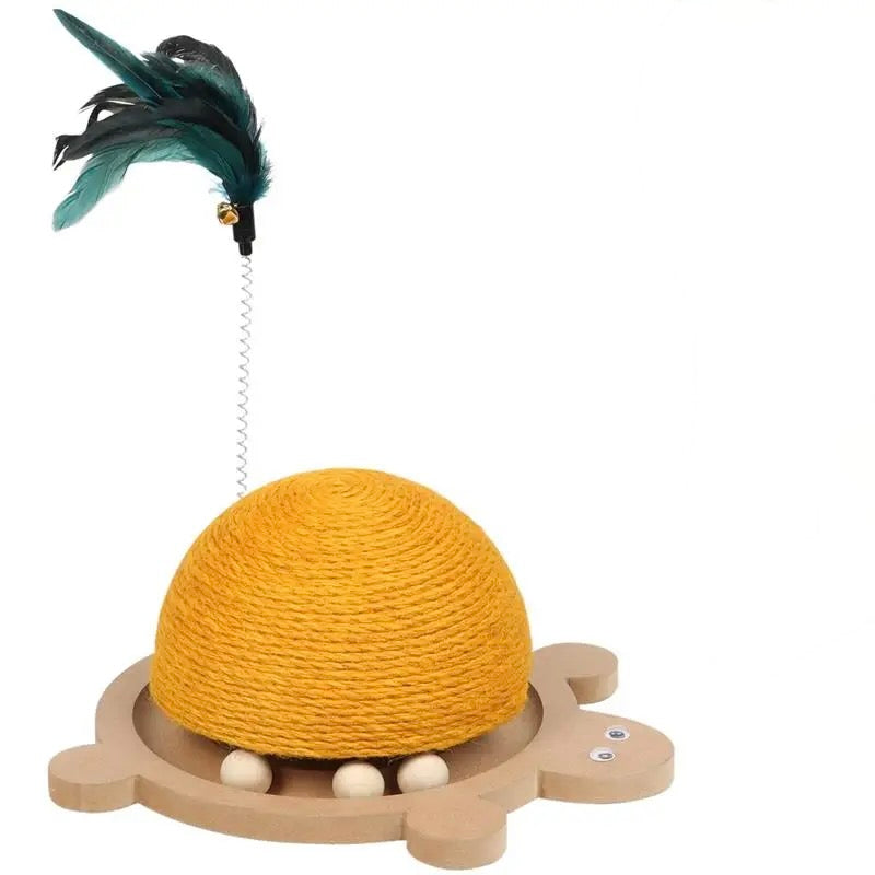 3-In-1 Wooden Track Ball Cat Scratcher