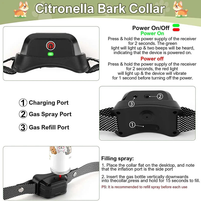 Anti Bark Dog Training Spray Collar