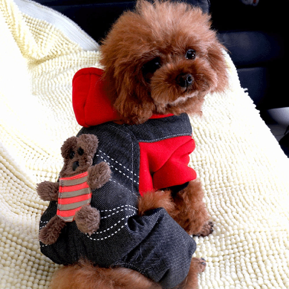 Autumn Denim Dog Hoodies