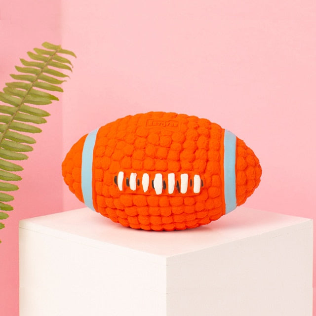 Bouncy Football Squeaker Dog Toy