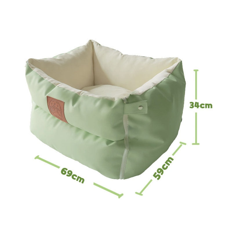 Luxury Leather Pet Seat Dog Travel Bed