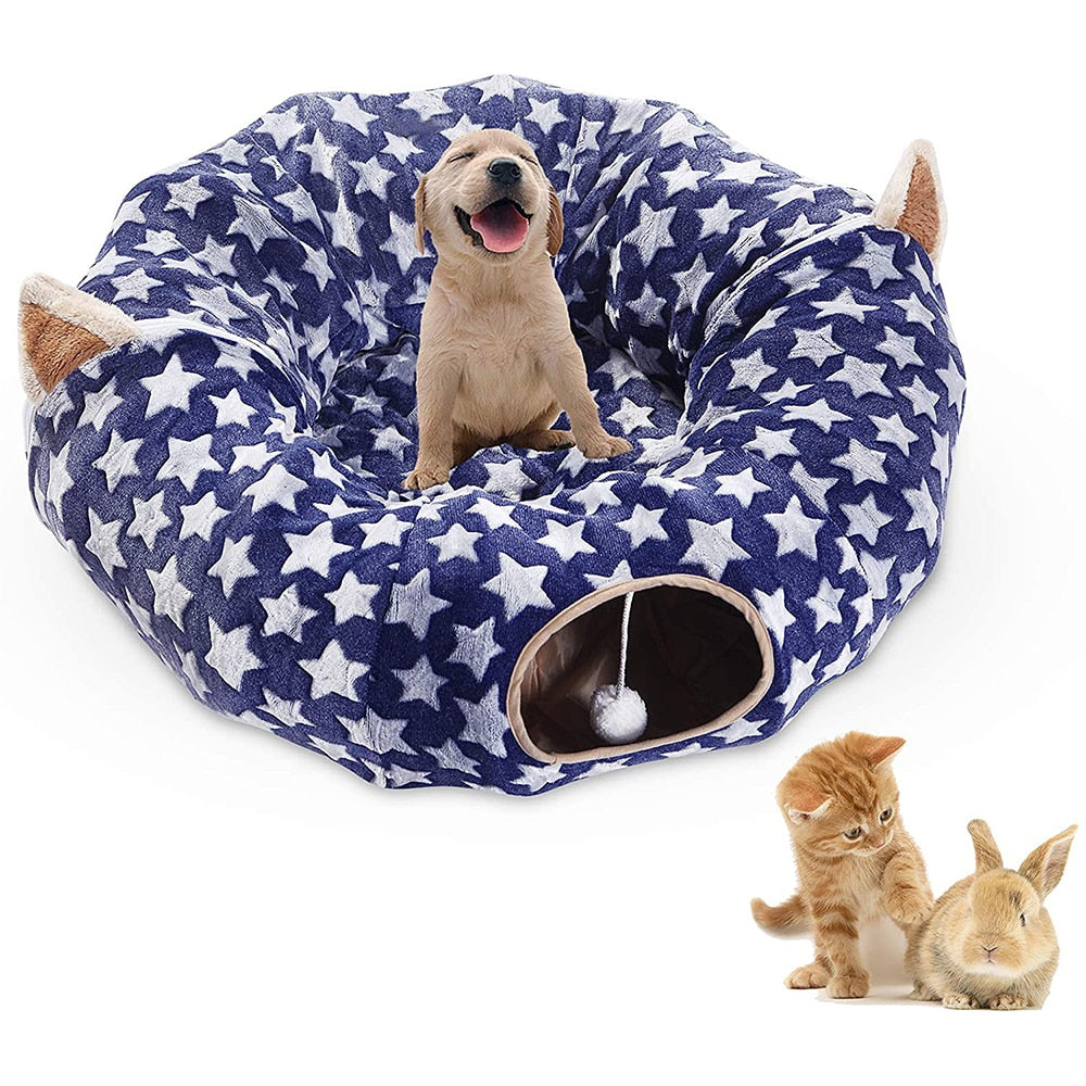 Cat Tunnel Bed With Cushion