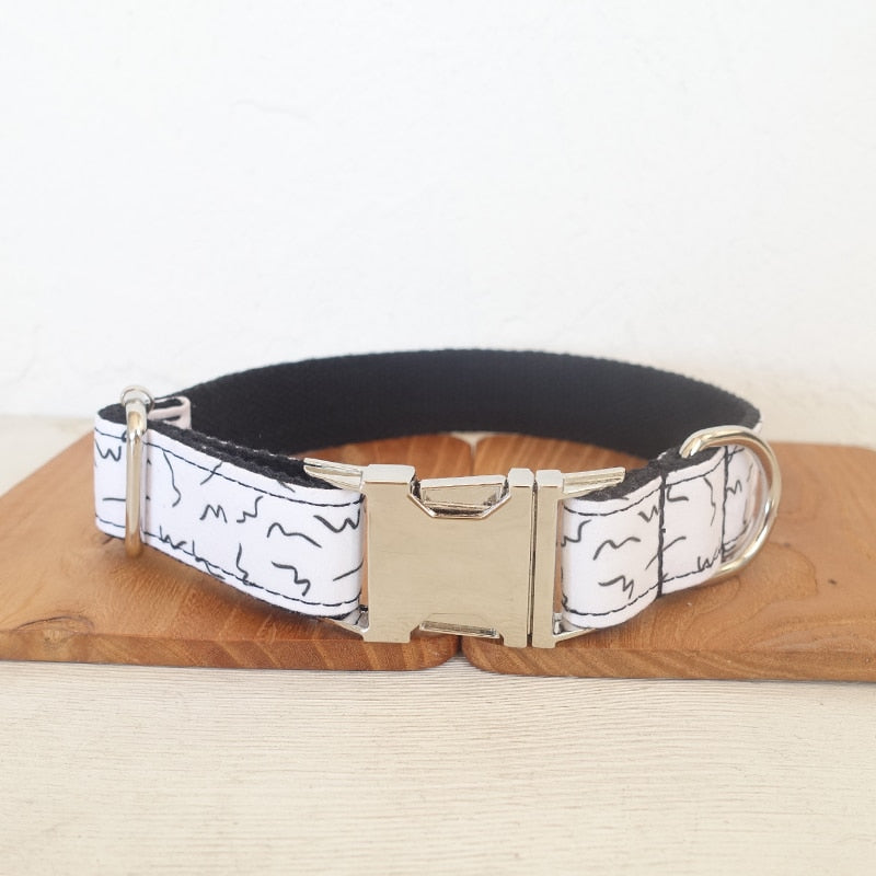 BLACK & WHITE Line Dog Collar