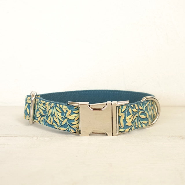 GOLDEN LEAF Carved Dog Collar