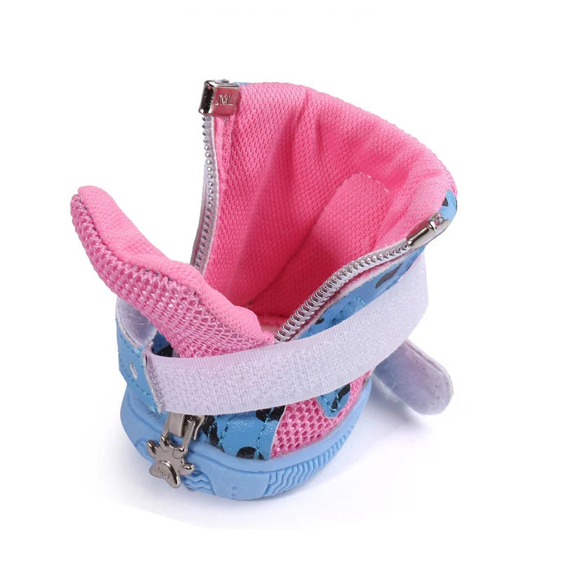 Soft Leather Reflective Small Dog Shoes