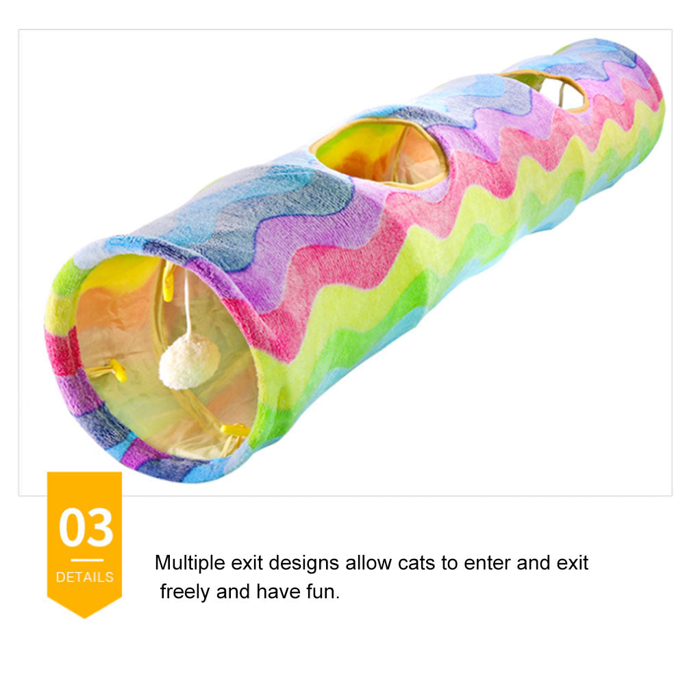 Foldable Rainbow Cat Tunnel