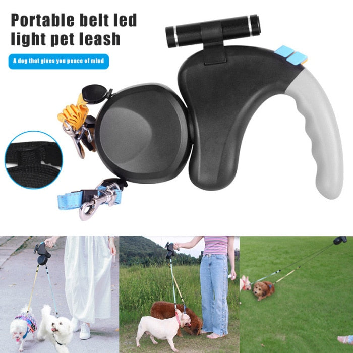Automatic Retractable Dog Double Side Leash