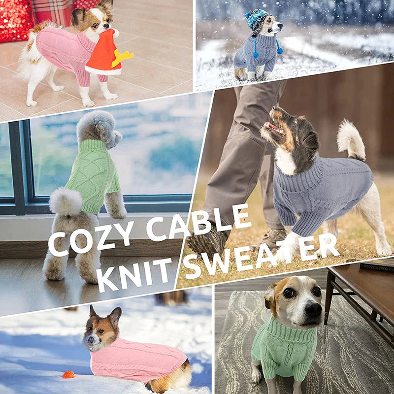 Classic Turtleneck Thick Warm Dog Sweater