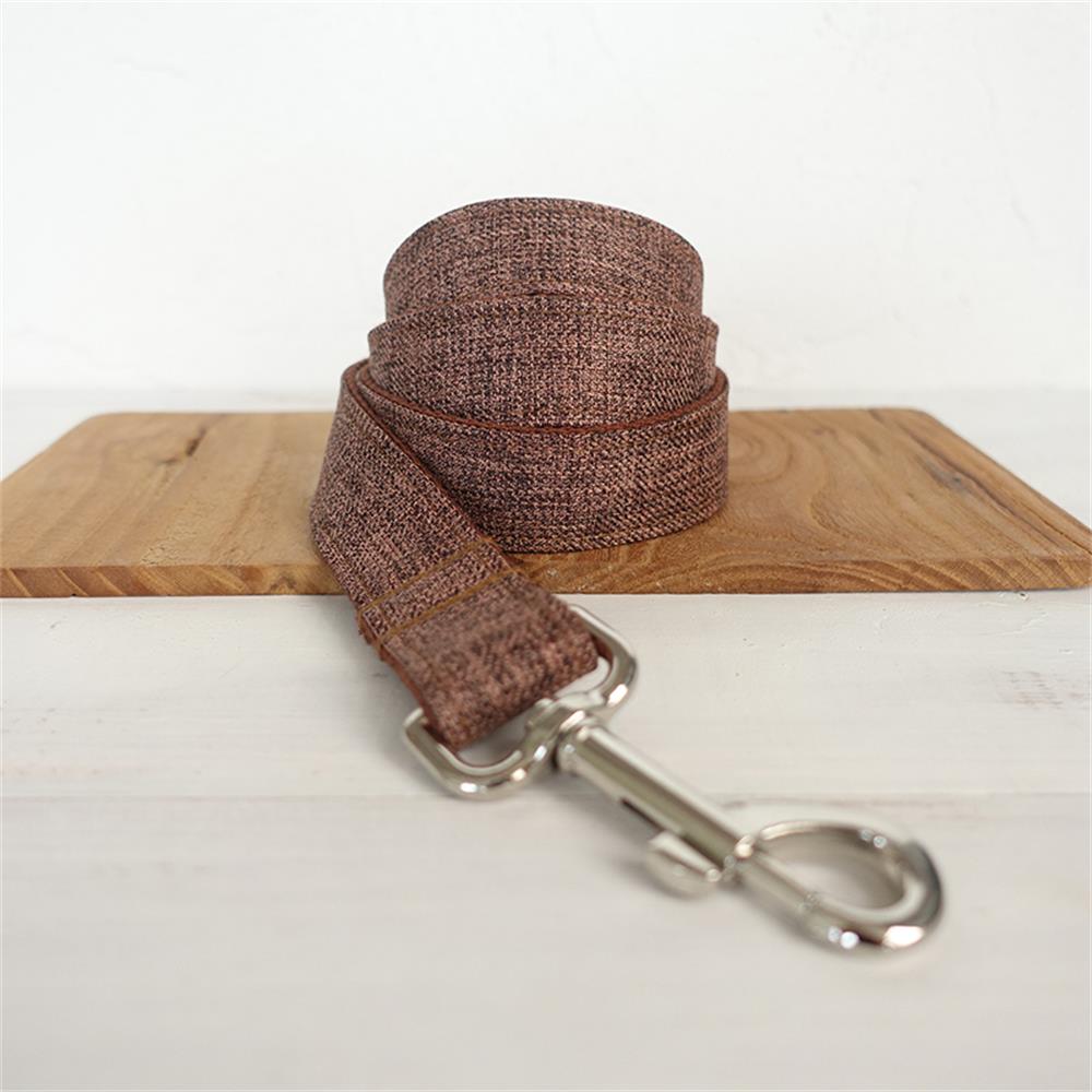 BROWN SUIT Linen Fiber Dog Collar