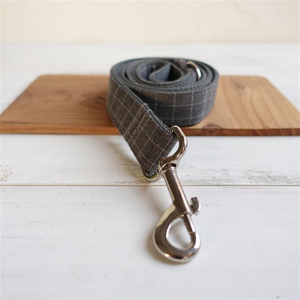 GREY GRID Engraved Dog Collar
