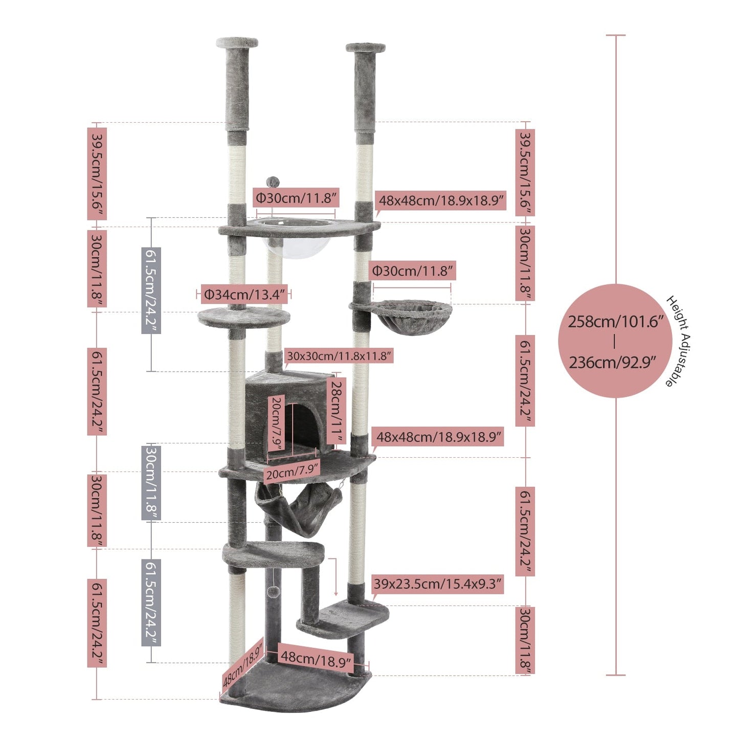 Luxury Multi Layer Tall Cat Tree Tower