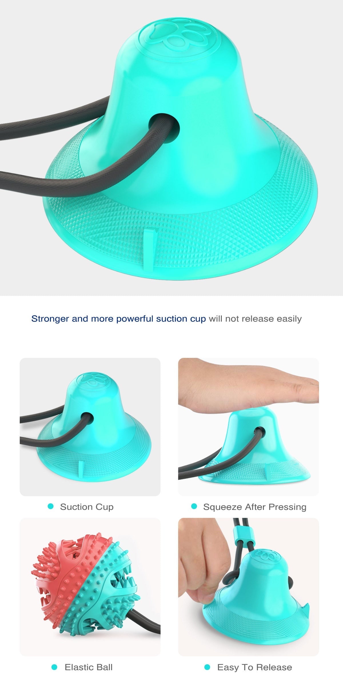 Dog Rope Pull Toy with Suction Cup