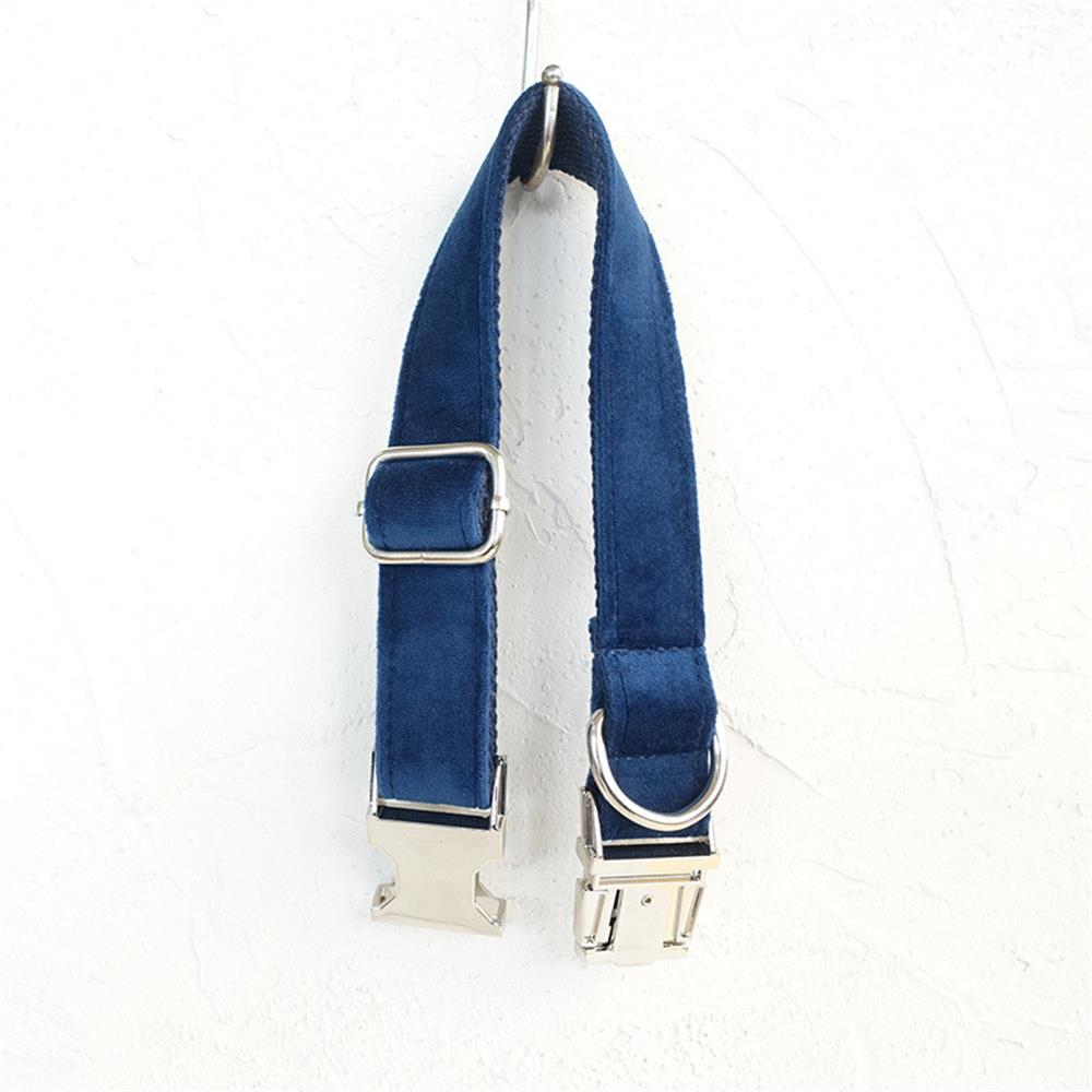 DARK BLUE Velvet Pet Collar