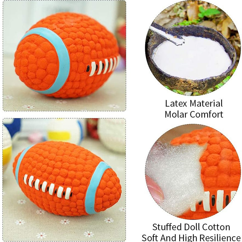 Bouncy Football Squeaker Dog Toy