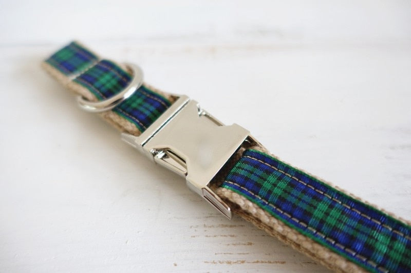 FOREST PLAID Engraved Dog Collar