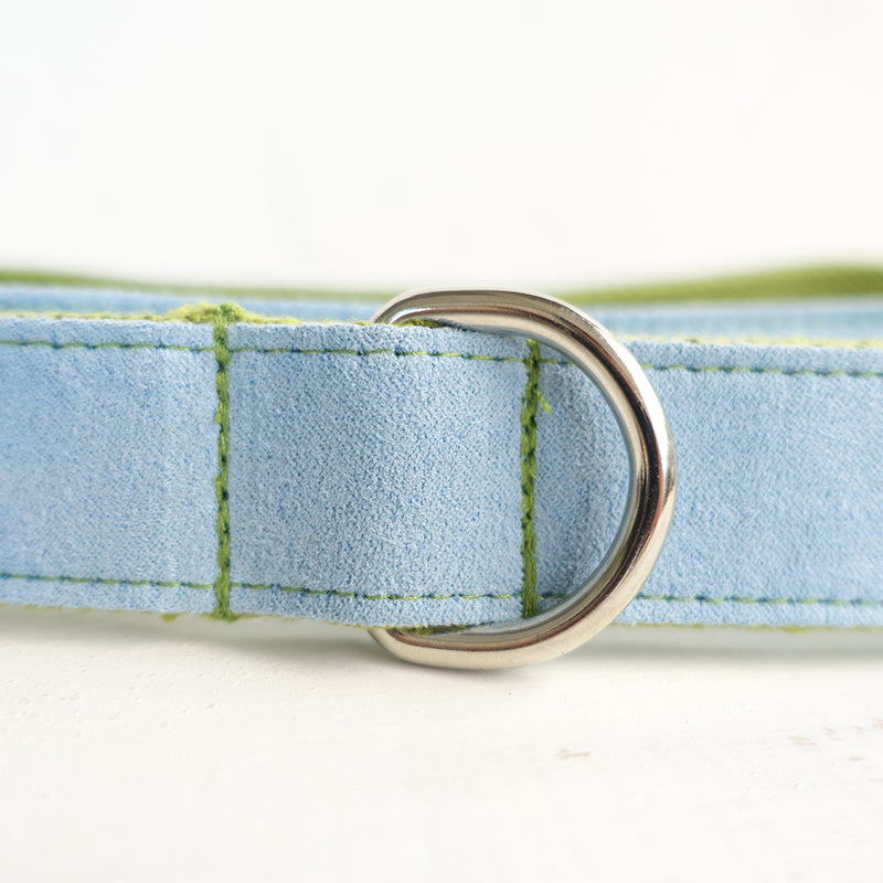 SOFT GREEN BLUE Suede Dog Collar