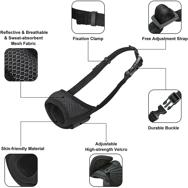Soft Nylon Mesh Dog Muzzles