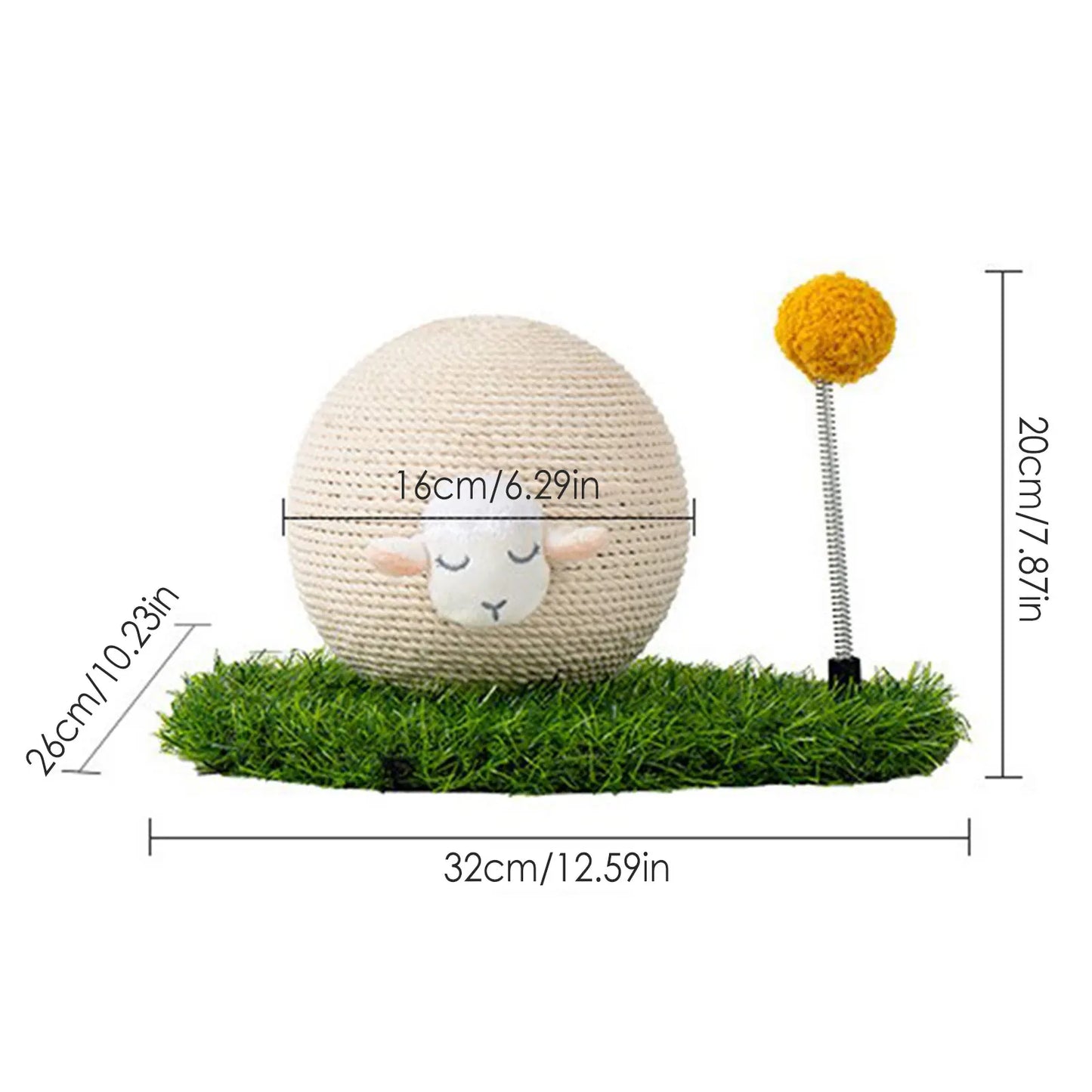 Cute Sheep Cat Scratcher Ball Toy