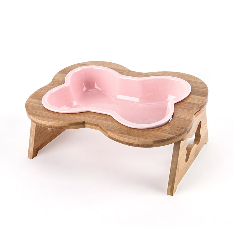 Ceramic Bone Shape Dog Eating Bowl