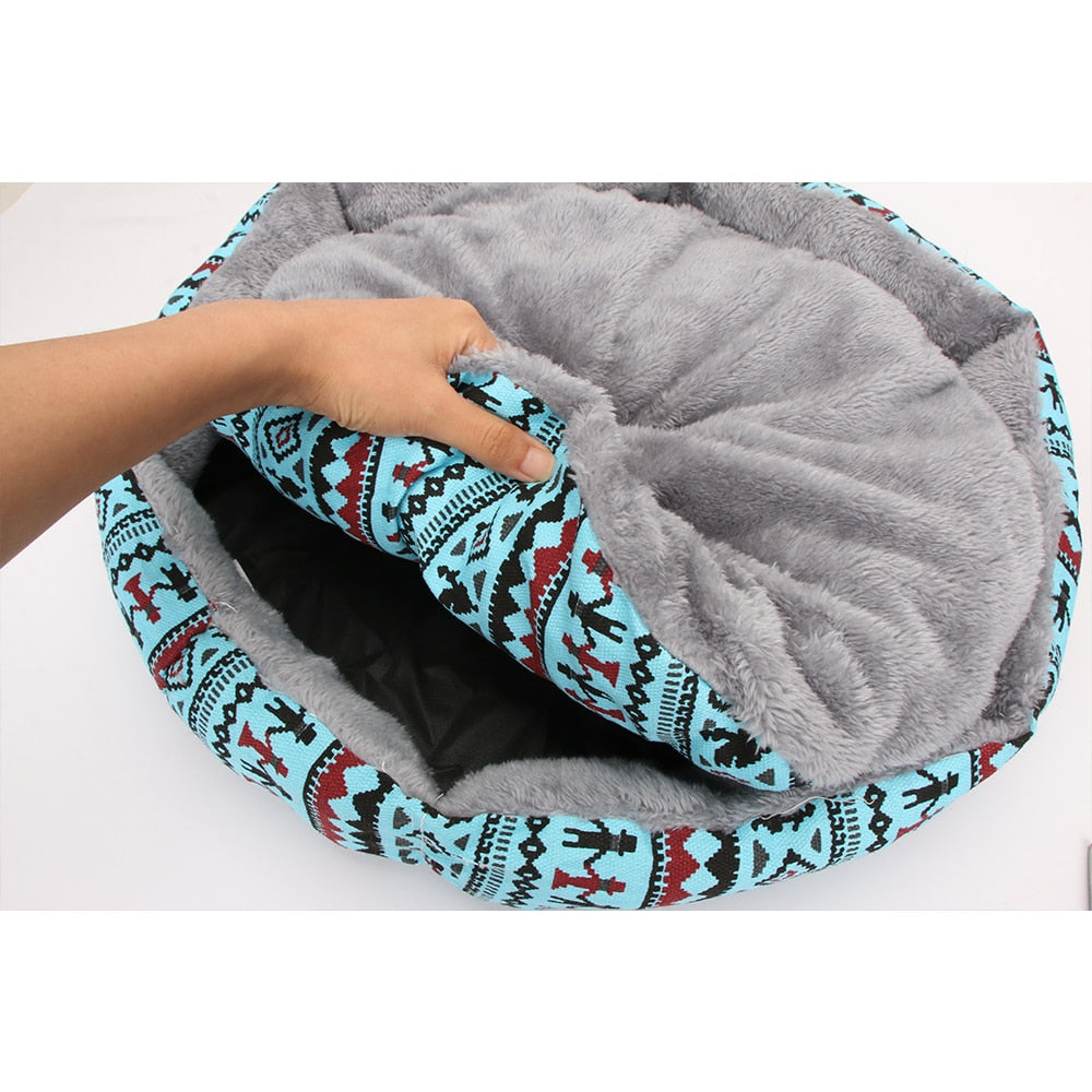 Designer Fluffy Winter Calming Dog Bed