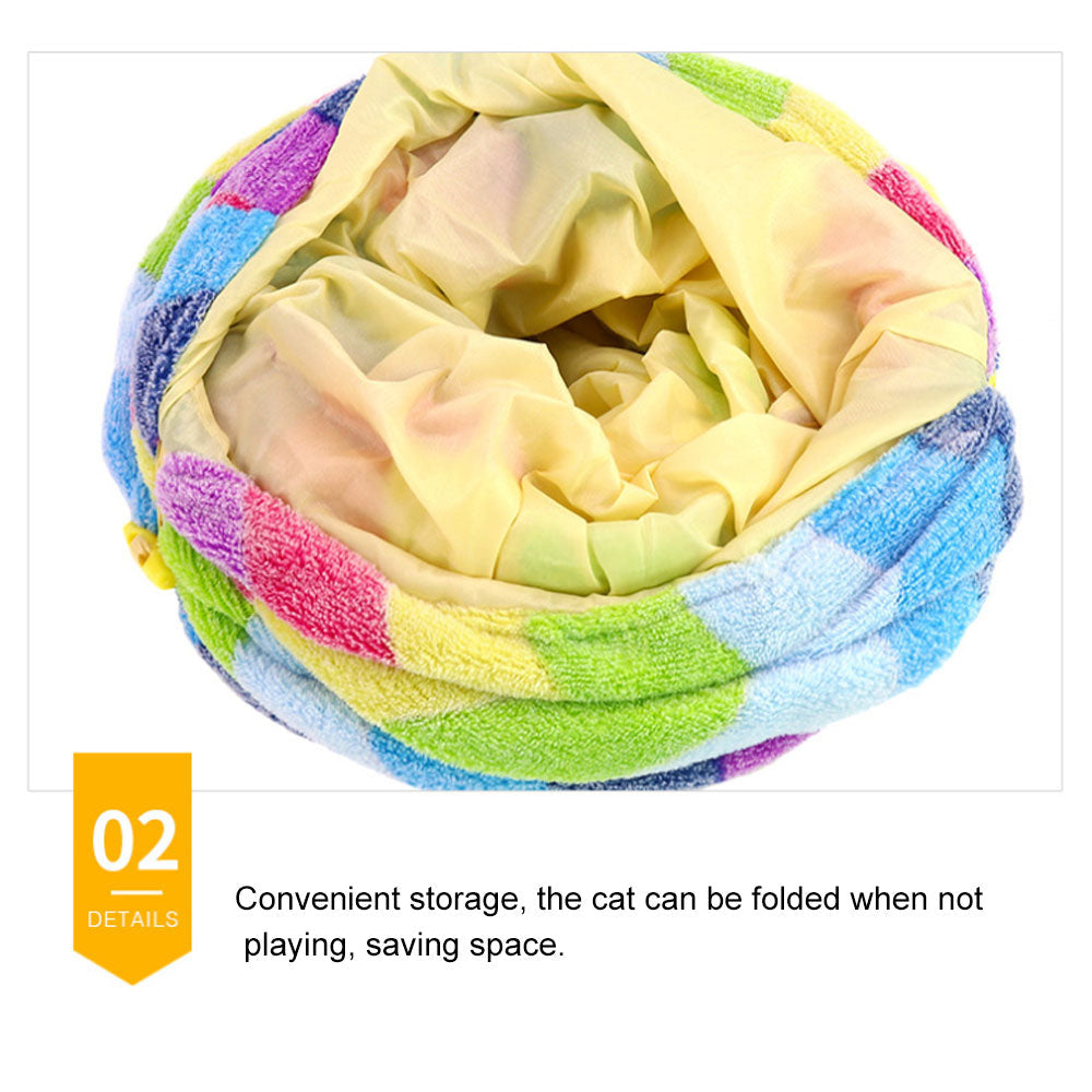 Foldable Rainbow Cat Tunnel
