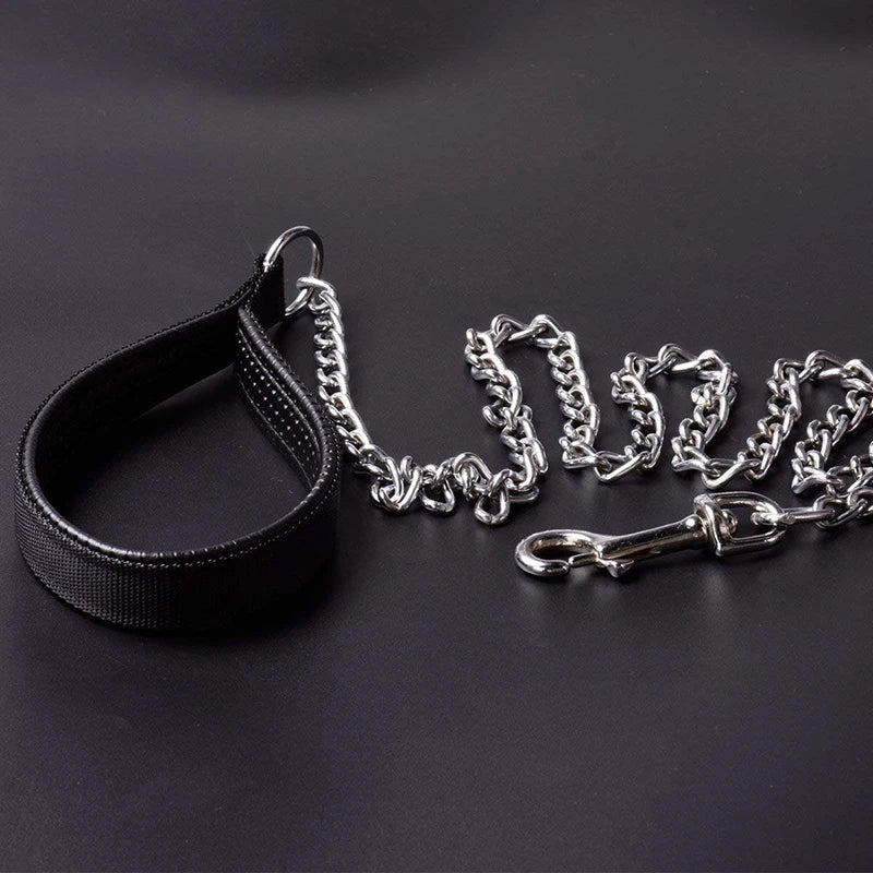 PU Leather Handle Metal Dog Leash