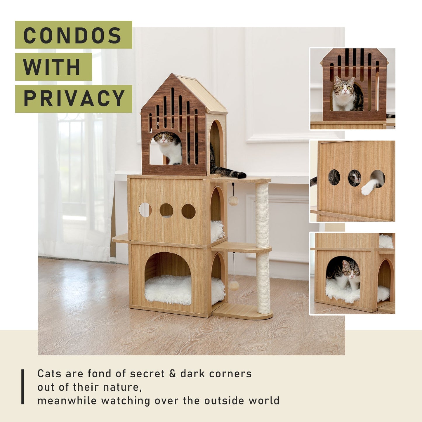 Luxury Cat Tree Condo Scratching Post