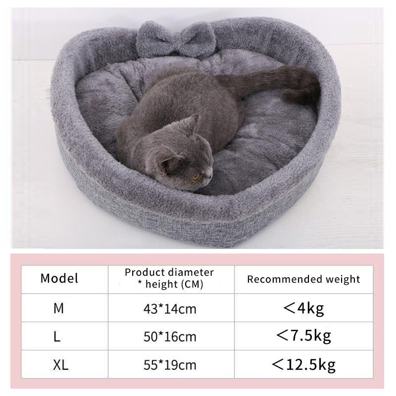 Cute Heart Shaped Cat Bed