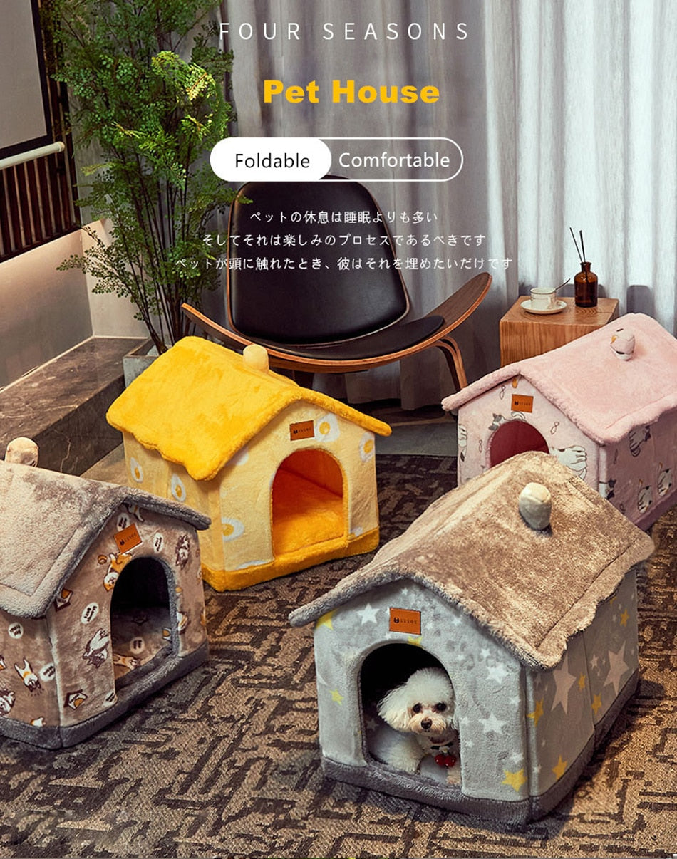 Foldable Dog House Kennel Bed