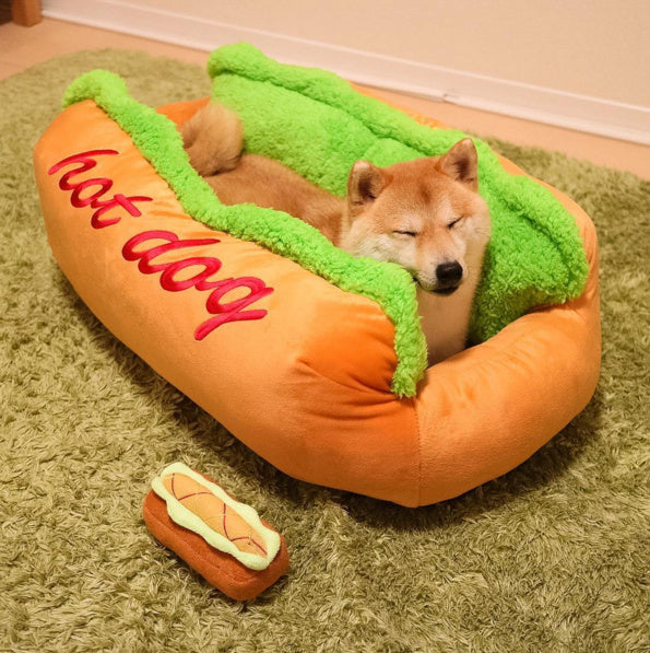 Funny Hot Dog Cozy Bed