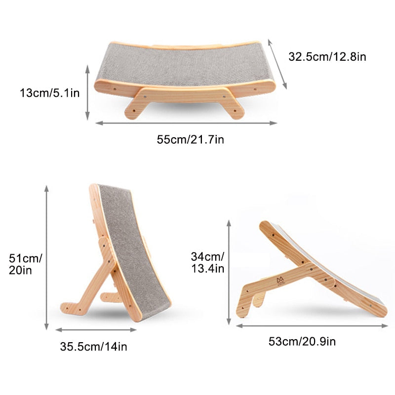 2 In 1 Solid Wood Cat Scratcher