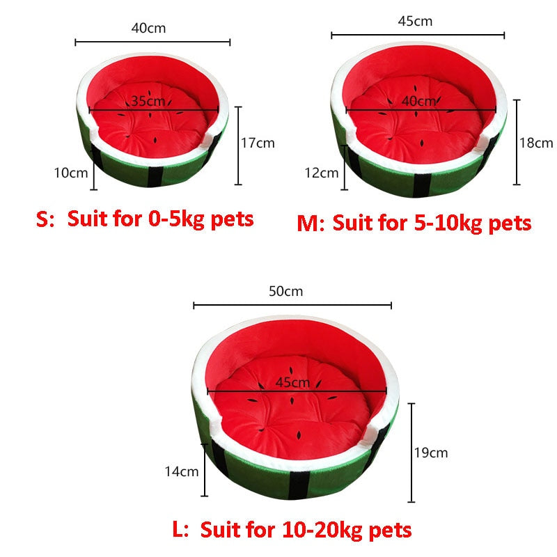Cute Cotton Watermelon Dog Bed