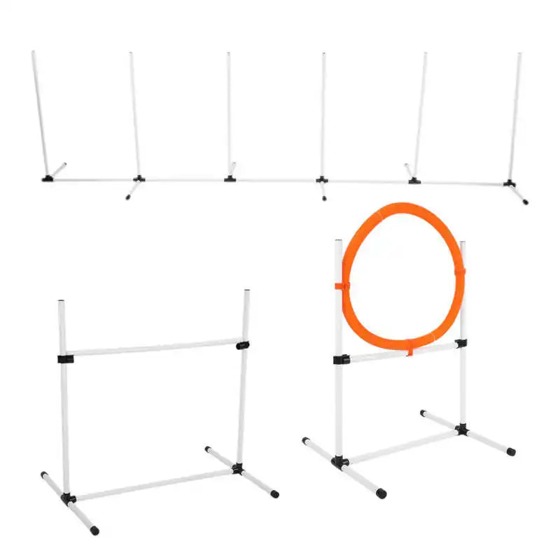 Adjustable Dog Hurdle Hoop Obstacle Set