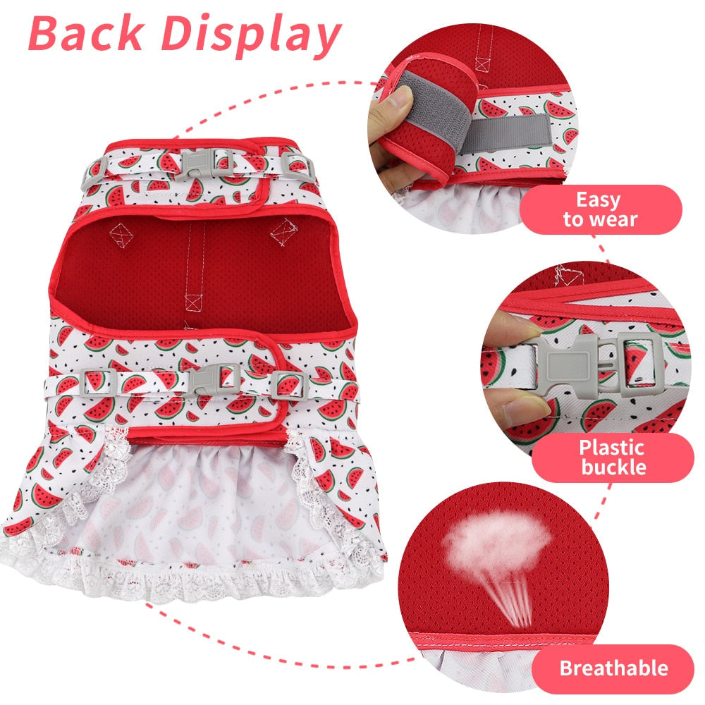 Cute Printed Dog Harness And Leash