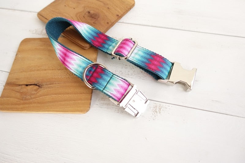 GREEN PEACOCK Engraved Pet Collar