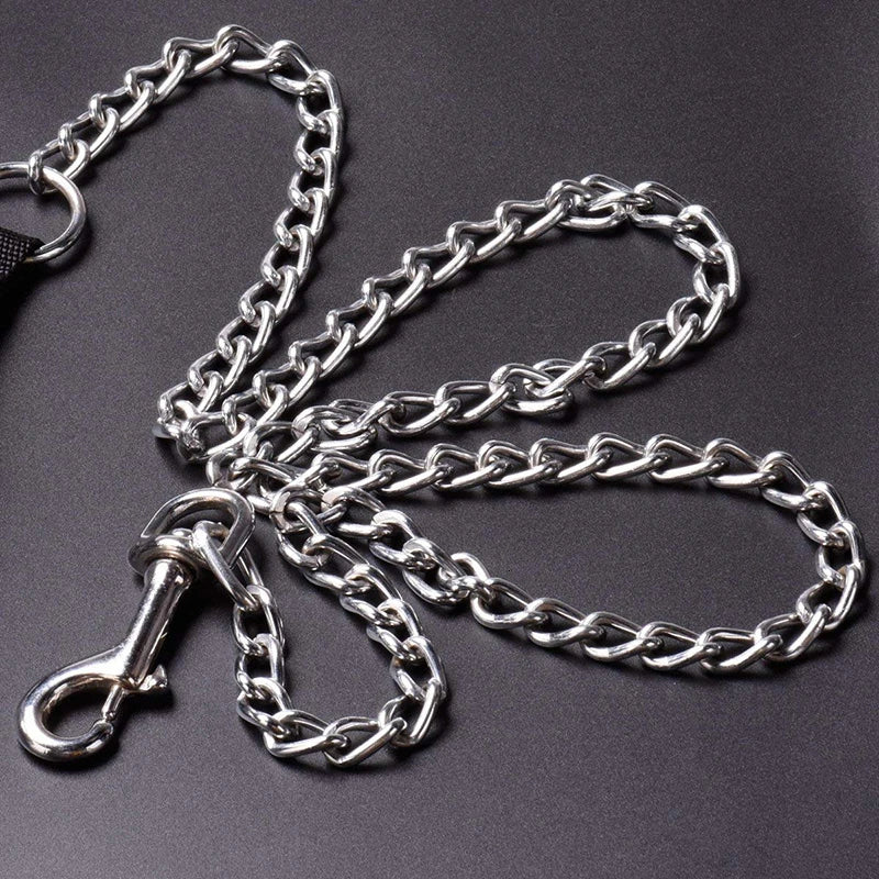 PU Leather Handle Metal Dog Leash