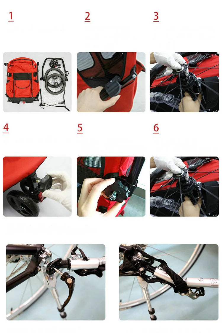 20 Inch Big Wheel Pet Bicycle Trailer