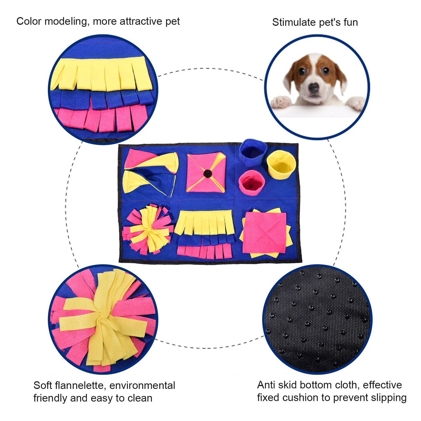 Flannel Dog Puzzle Snuffle Mat