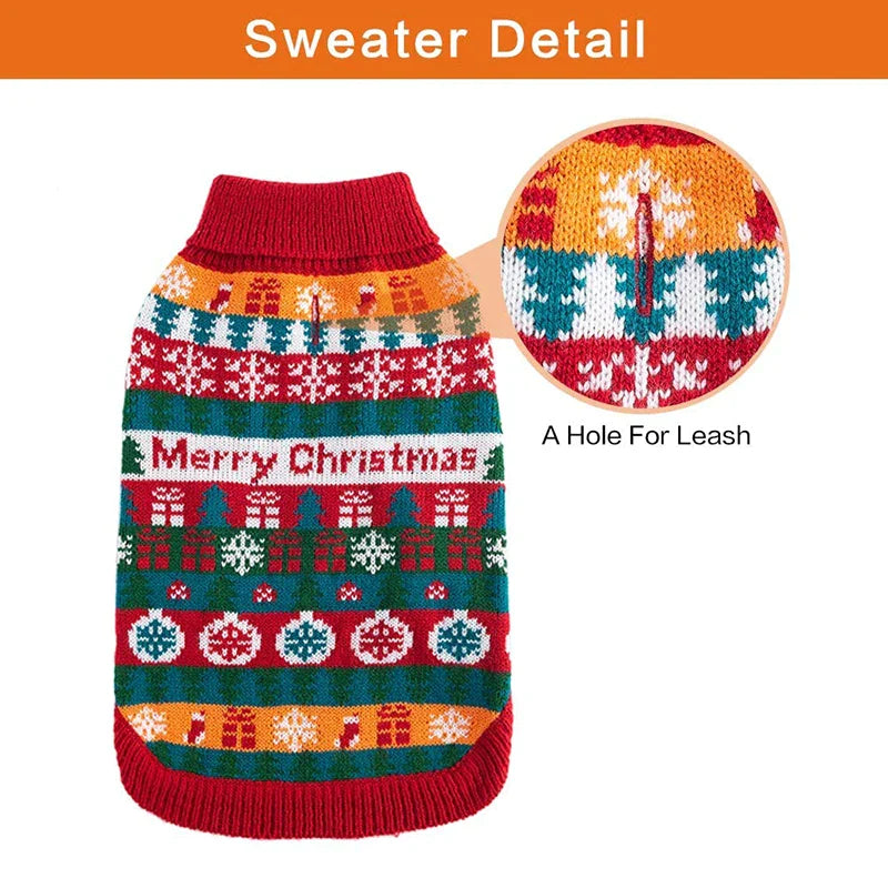 Snowflake Patterns Knitted Dog Sweater