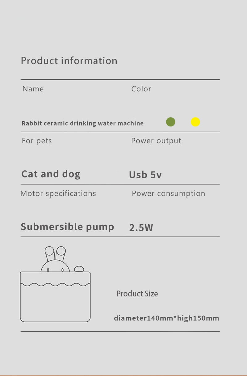 Creative Ceramic Pet Water Fountain