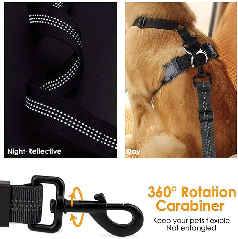 2 In 1 Latch Bar Bungee Dog Car Seat Belt