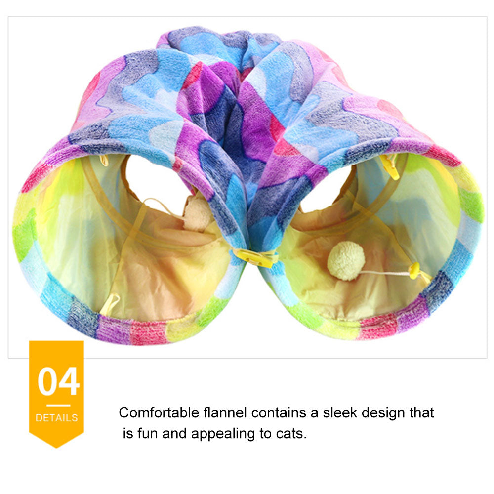 Foldable Rainbow Cat Tunnel