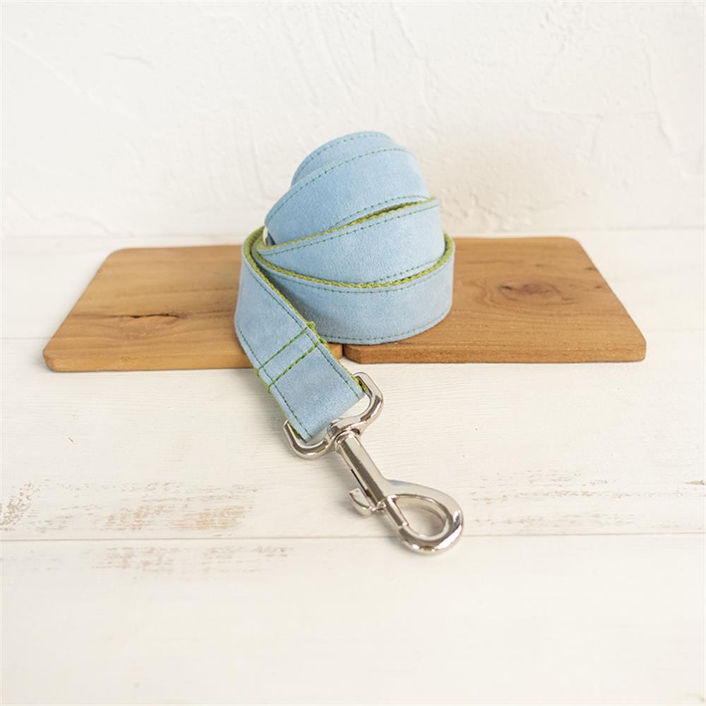 SOFT GREEN BLUE Suede Dog Collar