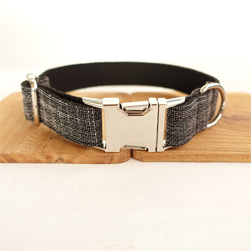BLACK SUIT Linen Fiber Dog Collar