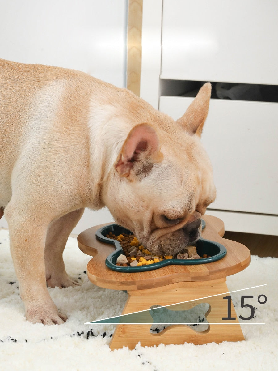 Ceramic Bone Shape Dog Eating Bowl