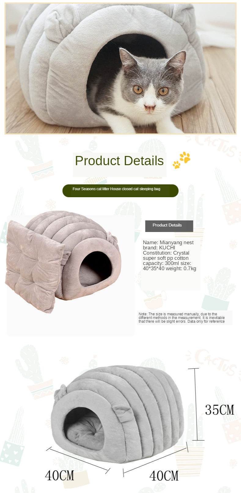 Deep Sleep Comfort Winter Cat Bed