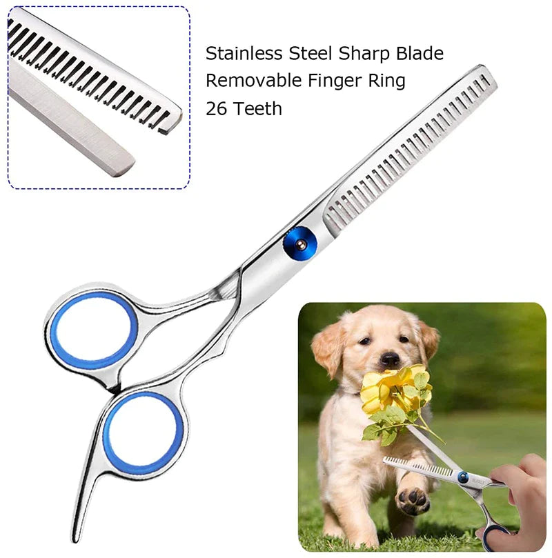 Professional Ergonomic Stainless Steel Dog Scissors Set