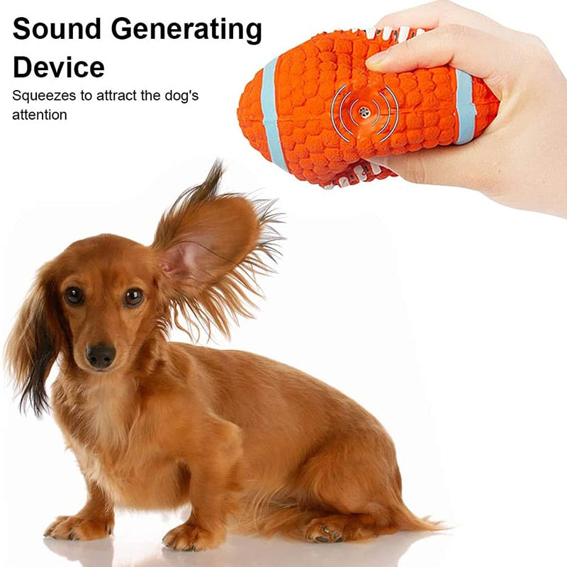 Bouncy Football Squeaker Dog Toy