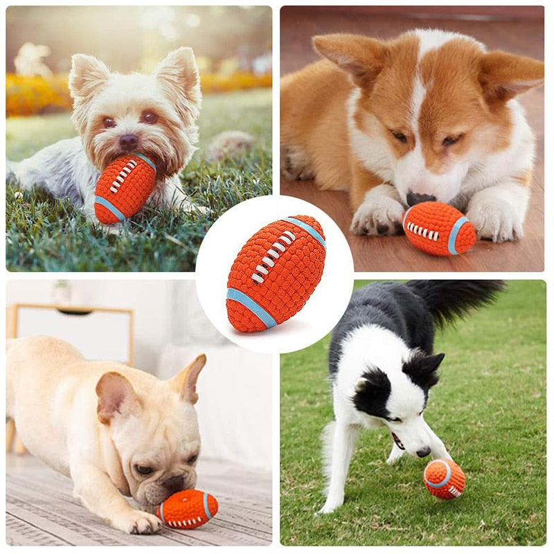 Bouncy Football Squeaker Dog Toy
